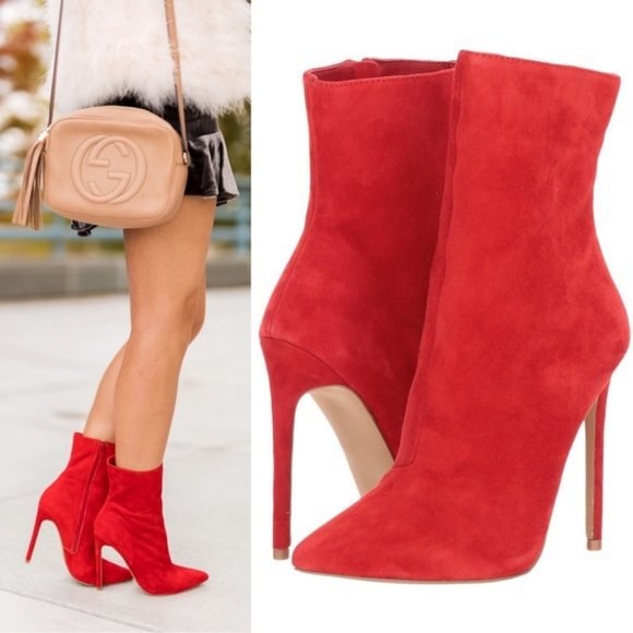 Steve Madden Boots Women's Size 8M Red Leather Upper "Wagner" Red - Picture 2 of 10